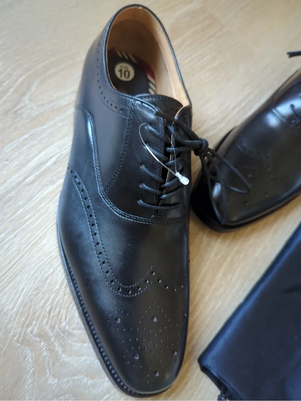 Brooks Brothers Men Dress Shoes Cassel Cap Toe Oxford Black Ortholite 10